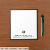 Bloc-notes pour monogramme professionnel