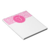 Bloc-notes pour monogramme rose Damas (Incliné)