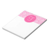 Bloc-notes pour monogramme rose Damas (Tourné)