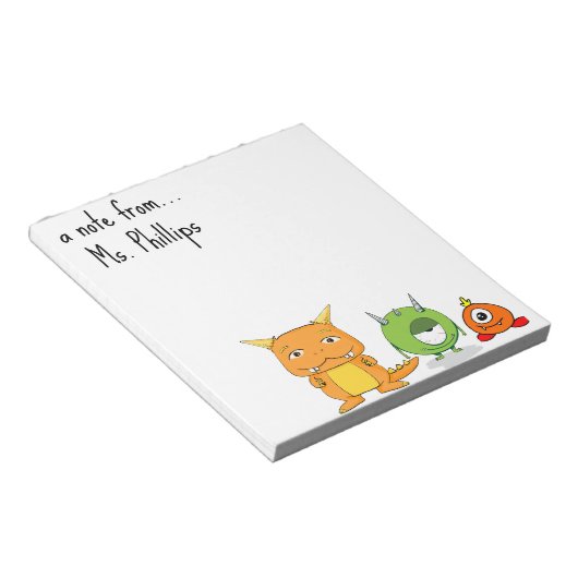 Bloc-notes pour monstres de l'enseignant modifiabl (Incliné)