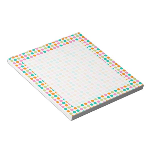 Bloc-notes pour motif à points rétro Rainbow (Incliné)