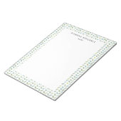 Bloc-notes pour Motif d'aquarelle bleu et vert (Incliné)