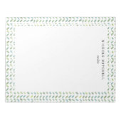 Bloc-notes pour Motif d'aquarelle bleu et vert (Devant)