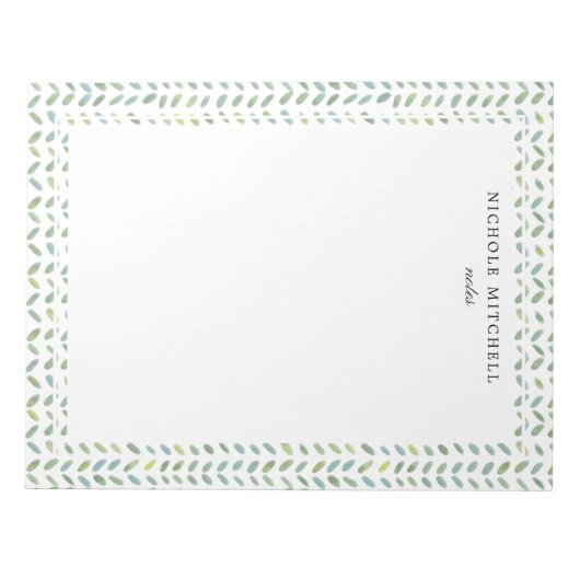 Bloc-notes pour Motif d'aquarelle bleu et vert (Devant)