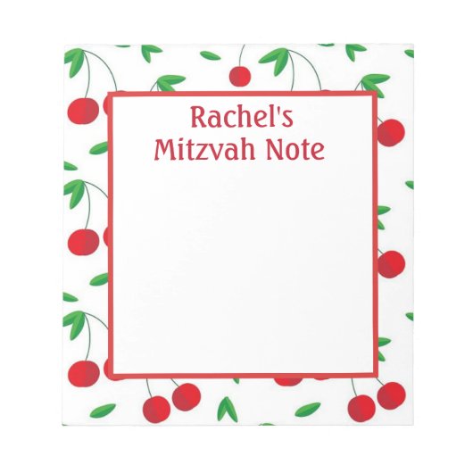 Bloc-notes pour notes de Mitzvah pour filles à mot (Devant)