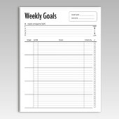 Bloc-notes pour objectifs hebdomadaires