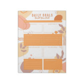 Bloc-notes pour objectifs quotidiens orange-beige (Tourné)