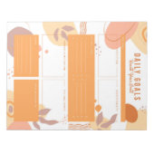 Bloc-notes pour objectifs quotidiens orange-beige (Devant)