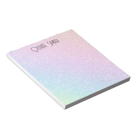 Bloc-notes pour Parties scintillant arc-en-ciel mo (Incliné)