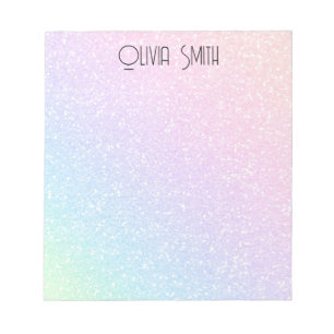 Bloc-notes pour Parties scintillant arc-en-ciel mo