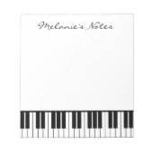 Bloc-notes pour piano noir et blanc pour pianiste (Devant)