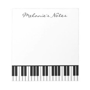 Bloc-notes pour piano noir et blanc pour pianiste