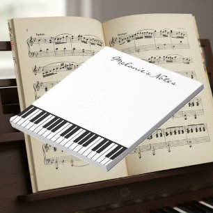 Bloc-notes pour piano noir et blanc pour pianiste