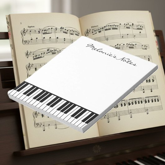Bloc-notes pour piano noir et blanc pour pianiste