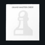Bloc-notes pour pièces d'échecs noir et blanc pers<br><div class="desc">Bloc-notes personnalisé pour les amateurs d'échecs, grand maître et autres joueurs du jeu. Plaquettes personnalisées avec logo et nom de marque d'eau. Conception personnalisée du carnet de notes pour la maison, le club, l'école ou le bureau. Fournitures scolaires et de bureau pour hommes, femmes et enfants. Couleur arrière - plan...</div>