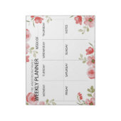 Bloc-notes pour planificateur hebdomadaire Floral  (Tourné)
