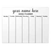 Bloc-notes pour planificateur hebdomadaire personn (Devant)