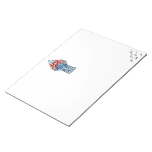 Bloc-notes pour pot de gingembre bleu et blanc de (Incliné)