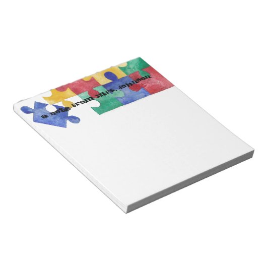 Bloc-notes pour puzzle sensibilisation sur l'autis (Incliné)