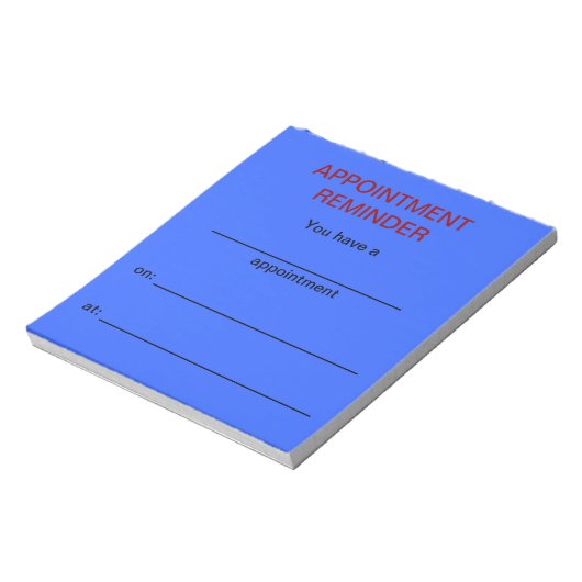 Bloc-notes pour rappel de rendez-vous - Bleu clair (Tourné)