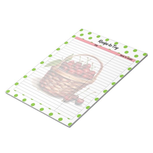Bloc-notes pour recette de cerise mignonne (Incliné)