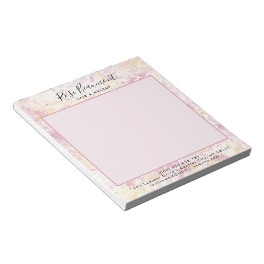 Bloc-notes pour script couleur rose jaune moderne (Incliné)