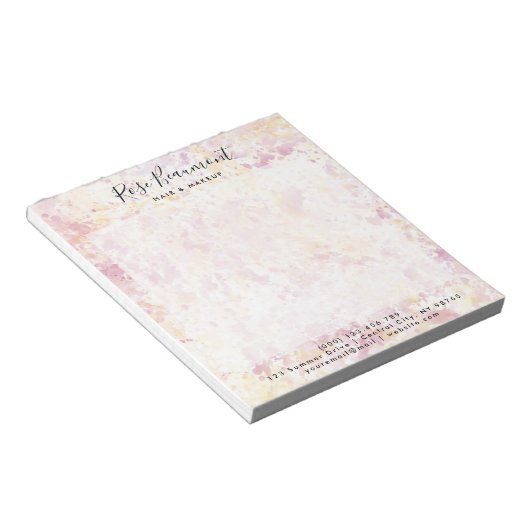 Bloc-notes pour script couleur rose jaune moderne (Incliné)