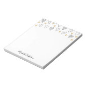 Bloc-notes pour script féminin Black Gold Heart (Tourné)