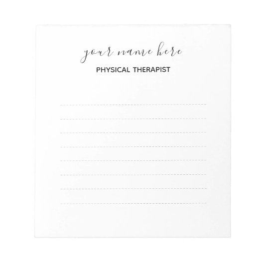 Bloc-notes pour thérapeute physique - petit (Devant)
