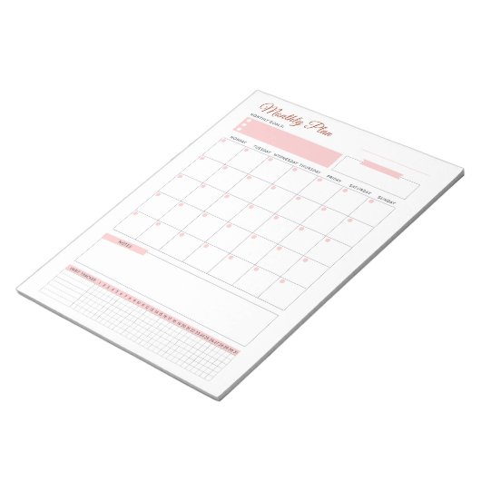 Bloc-notes pour un plan mensuel Pastel - Planifiez (Incliné)