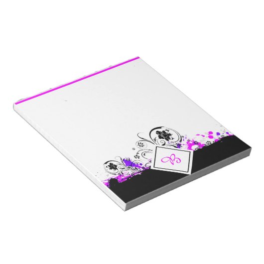 Bloc-notes pourpre floral (Incliné)