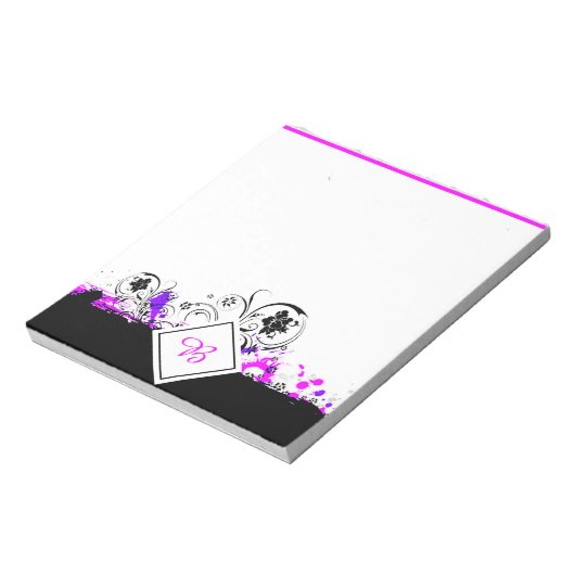 Bloc-notes pourpre floral (Tourné)