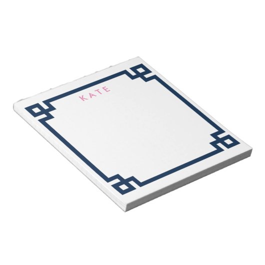 Bloc-notes Preppy Desk avec motif à clé grecque (Incliné)