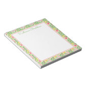 Bloc-notes Preppy rose et vert Paisley (Incliné)