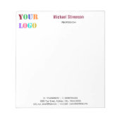 Bloc-notes professionnel - Logo de l'entreprise pe (Devant)