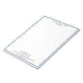 Bloc-notes professionnel minimaliste bleu blanc (Incliné)