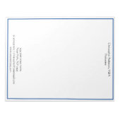 Bloc-notes professionnel minimaliste bleu blanc (Devant)