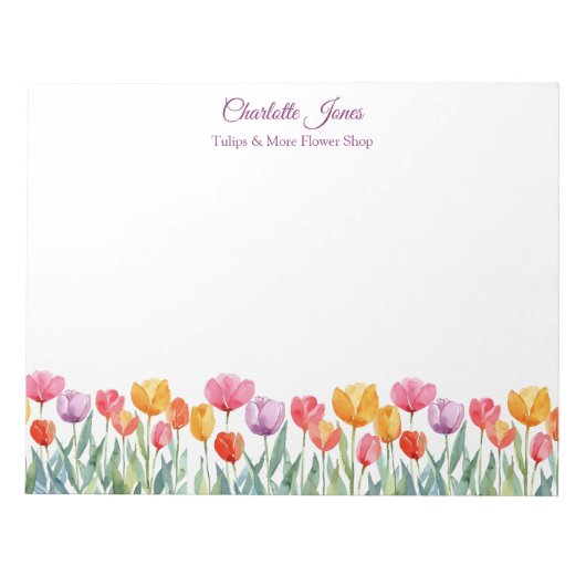 Bloc-notes professionnel Tulipes colorées personna (Devant)