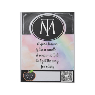 Bloc-notes QR pour enseignant inspirant