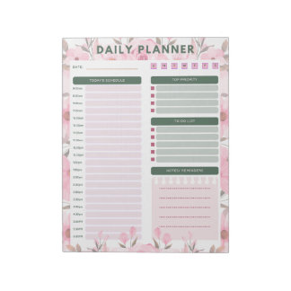 bloc-notes quotidien de planification florale