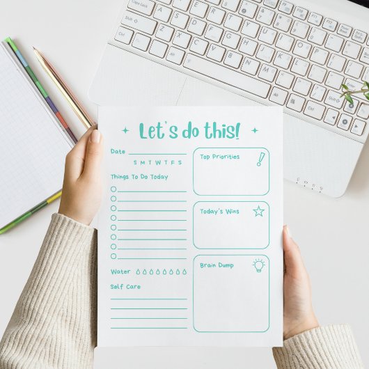 Bloc-notes quotidien moderne amusant pour les soin