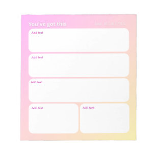 Bloc-notes quotidien personnalisable de planificat