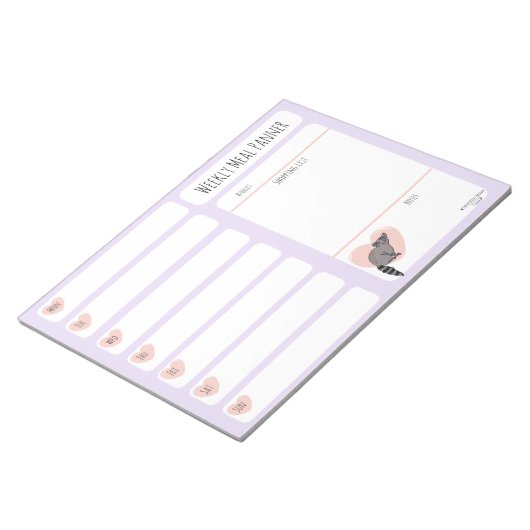 Bloc-notes Raccoon Weekly Meal planner (Incliné)