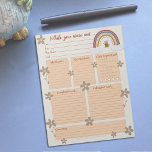 Bloc-notes Rapport de remplacement de l'arc-en-cie<br><div class="desc">Le bloc-notes parfait sous rapport avec une chouette sous un arc-en-ciel et avec un tas de petites fleurs. Personnalisez-le avec votre propre texte en utilisant le modèle fourni. © ArianeC Illustrations-Tous droits réservés</div>