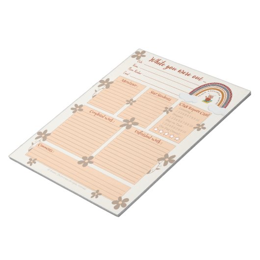 Bloc-notes Rapport de remplacement de l'arc-en-cie (Incliné)