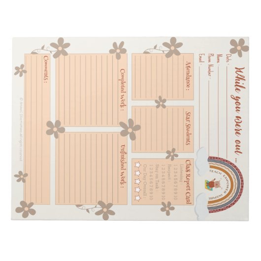 Bloc-notes Rapport de remplacement de l'arc-en-cie (Devant)