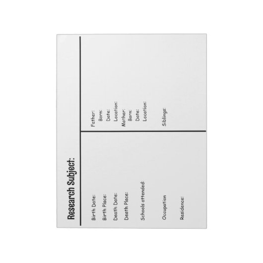 Bloc-notes - Recherche en généalogie (Tourné)