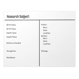 Bloc-notes - Recherche en généalogie