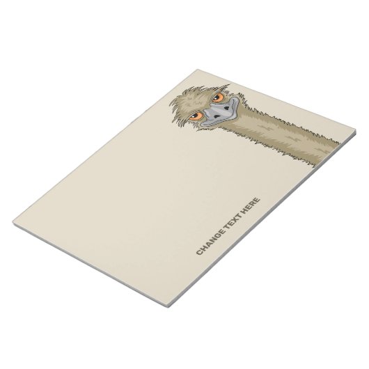 Bloc-notes rectangulaire Emu Texte Personnalisé (Incliné)