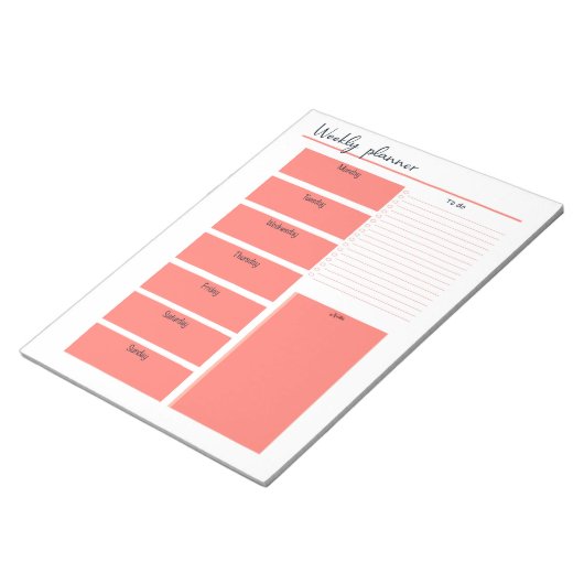 Bloc-notes Red Weekly Planner (Incliné)